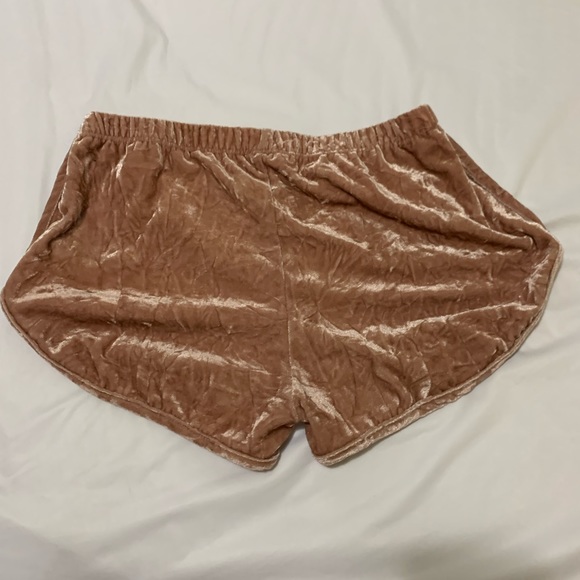 Pink Velvet Short Shorts - Picture 2 of 4